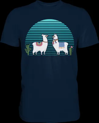 Produktbild von Lama Kaktus Shirt Sukkulenten Lamas – Navy / 5XL