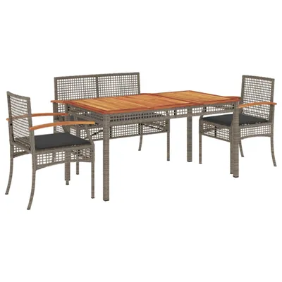 Zdjęcie produktu dla VidaXL 3213576, Ciemny Szary, Drewno akacjowe, Żywica, Stal, 540 mm, 570 mm, 850 mm