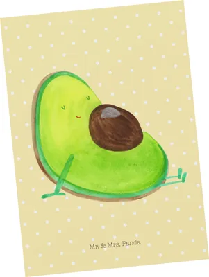 Produktbild von Mr. & Mrs. Panda Ansichtskarte Avocado Schwangerschaft - Gelb Pastell - Geschenk, Postkarte, Kunstkarten, Fotokarte, Grußkarte, Babyparty, Postkarten, Geburt, Baby