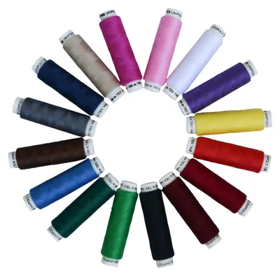 16 x 100m Nähgarn UNIPOLY 120, Polyester, Set Pack, 16 verschiedene Farben