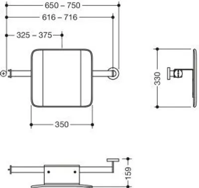Produktbild von HEWI 900.51.913XA 92 Mobile Rückenstütze,T:150, li Wand,