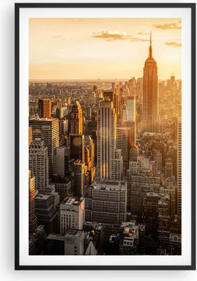 Produktbild von Gerahmtes Poster - Schwarzer Rahmen - New York Wolkenkratzer Manhattan - 61x91,5 cm - Wand Bild - Wanddeko - Wandbilder - Wandposter - Bilderrahmen - Bilder - Kunstdruck - Wandbild - P2BPA61x91-2672