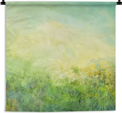 Produktbild von MuchoWow® Wandteppich Wandbehang Gras - Sommer - Ölfarbe 60x60 cm Tapisserie Dekoration Wandtuch - Dekorationen - Wand Decke