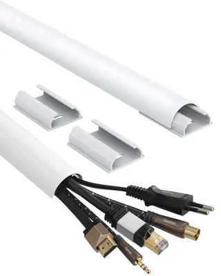 Produktbild von Hama ALU Kabelkanal Kabel-Leiste Sockel Wand Fußbodenkanal Boden Aufputz TV PC