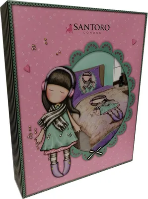 Produktbild von Santoro London Bettwäsche-Set Mädchen mit Kopfhörern und Noten Motiv, Bettdecke 140x200 + Kopfkissen 70x90 cm, 100% Baumwolle