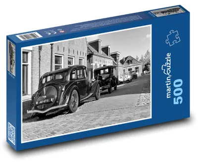 Produktbild von Puzzle 500 Historische Fahrzeuge auf der Straße - martinpuzzle