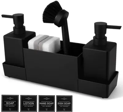 Immagine prodotto di Azomor: pratico organizer per lavello con dispenser e spazzola per la cucina