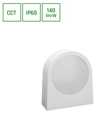 Immagine prodotto di Apparecchio di illuminazione a LED da parete, 15W, con regolazione della temperatura di colore, per uso esterno, grado di protezione IP65, colore bianco