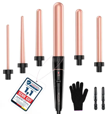 Image de Fer à friser 6 en 1 pour grandes et petites boucles, avec différents embouts