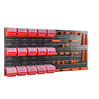 Image de 15 pcs. Bac avec couvercle + étagère murale 160 x 80 cm, bacs gerbables bacs à bec Système de stockage