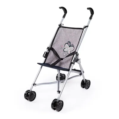 Produktbild von Bayer Design 30527AA Puppenbuggy, faltbar, Doppelrädern, grau, rosa, Schmetterling