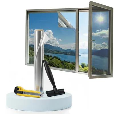 Fensterfolie Sichtschutz reflektierend selbstklebend 76x600 cm silber