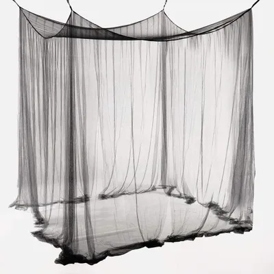 Produktbild von Moskitonetz Einzel-/Doppelbetten Universal-Moskitonetz, großes Moskitonetz Polyester-Moskitonetz Insektenschutzmittel mit Installationswerkzeugen, quadratisch, schwarz