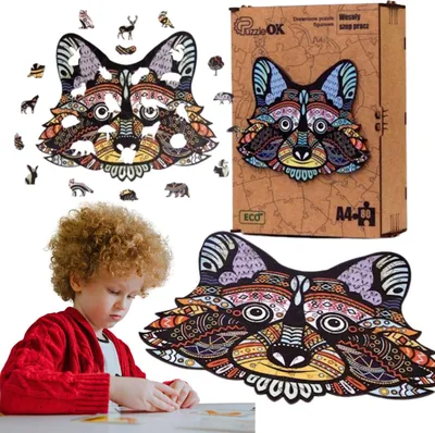 Zdjęcie produktu dla Drewniane puzzle - ECO - Szczęśliwy szop A4 PuzA4-00710
