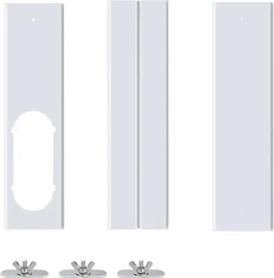 Produktbild von 3-teiliges 55" (43-140 cm) Fensterschieber-Kit mit einstellbarer Länge / 13 cm flacher Schnittstellenadapter für tragbare Klimaanlagen