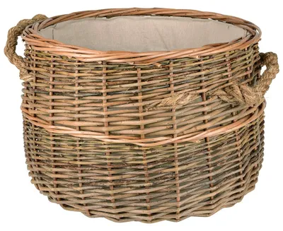 Immagine prodotto di Cesto in legno per legna da ardere e decorazioni, diametro 40 cm