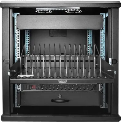 Zdjęcie produktu dla Digitus Wysuwana półka na tablety, laptopy, smartfony, Półka do stojaka, Stal, Czarny