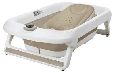 Obrázek produktu pro Primabobo LUX skládací dětská vanička 85 cm s LCD teploměrem a lehátkem, béžová