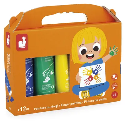Produktbild von Janod Fingerfarben Set - kreative Farben für Kinder - mehrfarbig
