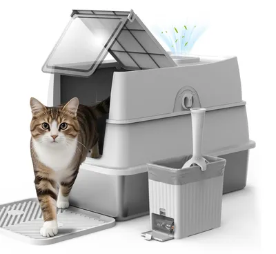 Immagine prodotto di Solidchoice - Lettiera per gatti in acciaio inossidabile con coperchio
