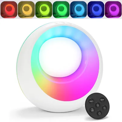 Produktbild von LED Nachttischlampe Touch Dimmbar, USB Aufladbar, Kabellos, RGB Farbwechsel, Fernbedienung, Timing-Funktion, Nachtlampe für Schlafzimmer & Wohnzimmer