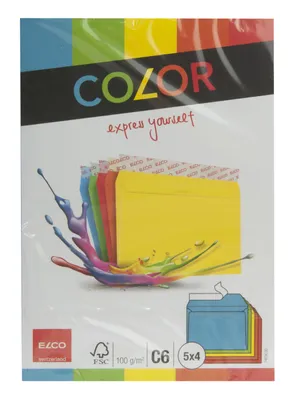 Produktbild von Elco 74634.00, C6 (114 x 162 mm), Blau, Grün, Orange, Rot, Gelb, Papier, 20 Stück(e)