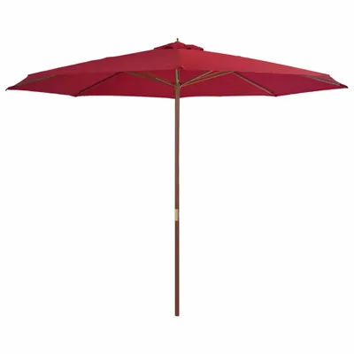 Immagine prodotto di vidaXL Ombrellone con asta in legno 350 cm rosso bordeaux