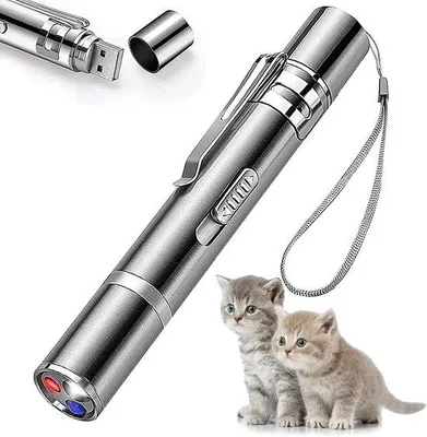 Produktbild von Interaktives Kätzenspiel mit Laserpointer, oplaadbar, 7 Stangen, rotes Licht, für Indoor-Katzen und Hunde.