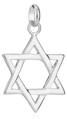 Productafbeelding van 925 Sterling zilveren hanger, Davidster, hexagram, bedel, ketting, 20x20mm, 5066