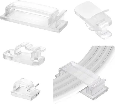 Produktbild von Famanu Kabelhalterset 120 Stück - Transparente Kabelclips für Büro und Zuhause