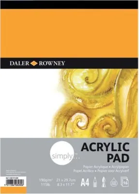 Zdjęcie produktu dla DALER-ROWNEY D436731400 Podkład akrylowy - A4, 190 g/m², 16 arkuszy