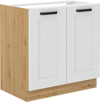 Produktbild von Kondela Spülbecken-Küchenschrank Lula 80 ZL 2F BB – Weiß / Artisan-Eiche