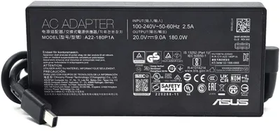 Zdjęcie produktu dla Zasilacz sieciowy ASUS 180 W / 20 V / 9 A / Wtyczka kompaktowa / 3 piny