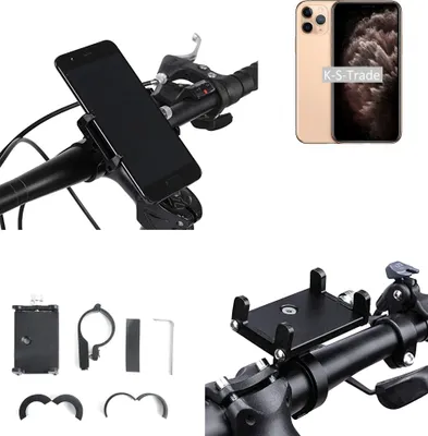 Produktbild von K-S-Trade Handyhalterung für das Fahrrad kompatibel mit Apple iPhone 11 Pro Halter Lenkstange Fahrradhalterung Motorrad Bike Mount Befestigung