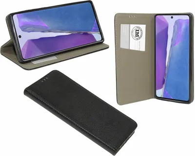 Produktbild von cofi1453 Buch Tasche Smart für SAMSUNG GALAXY NOTE 20 ( N980F ) Handy Hülle Etui Brieftasche Schutzhülle mit Standfunktion, Kartenfach Schwarz