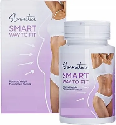 A product box and bottle for a weight management supplement, featuring images of a fit person.