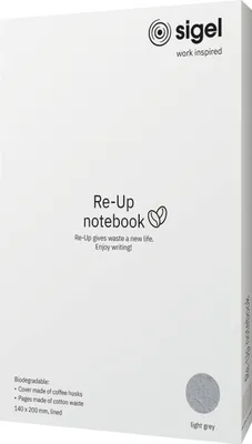 Imagen del producto de SIGEL RU101, cuaderno de recarga, tamaño A5, 50 hojas, tapa blanda, con líneas, color gris claro
