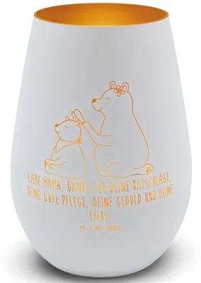 Produktbild von Mr. & Mrs. Panda Laterne Bär Kind - Weiß - Geschenk, Muttertag, Kerzenhalter, Mama, Windlicht Glas, Mom, Kerzenglas, Outdoor