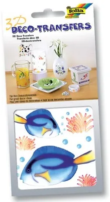 Produktbild von Folia 3D Deco Transfers Sticker, 10x10cm Motiv Fische blau