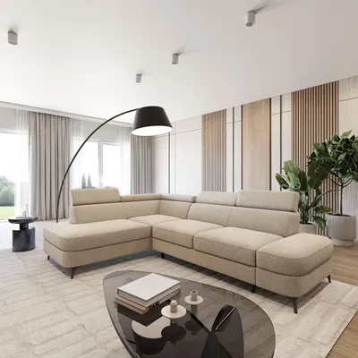 Produktbild von Masseno Ecksofa AVISE Q L-S mit Schlaffunktion L-Form, Sofa mit Bettkasten, Wohnzimmersofa, Couch, Soffa, Bettsofa, Couchgarnitur- Beige, QUELLE 05
