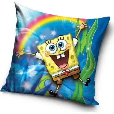 Zdjęcie produktu dla Poszewka na poduszkę Sponge Bob i Tęcza 40x40 cm