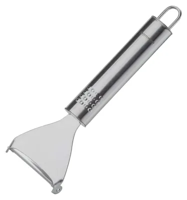 Produktbild von Fackelmann Ziehschäler OVALGRIFF, Universalschäler aus Edelstahl, robuster Schäler für Gemüse und Obst mit scharfer Klinge (Farbe: Silber)