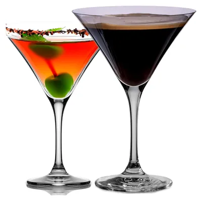 Produktbild von Set von 2 Martini Gläsern - Cocktailgläser 270ml aus Crystalline Glas – schlanke Form mit breiter V-Schale - spülmaschinenfest