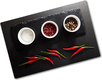 Produktbild von Tulup Glas Herdabdeckplatte - 80x52 cm - Glaskeramikkochfeld-Abdeckung Spritzschutz Glasabdeckplatte - Einteilig - Essen & Getränke - Gewürze und Chili - Rot