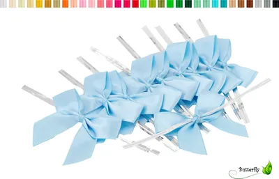 Produktbild von Satinschleifen 5cm, 10 Stück, Farbauswahl:hellblau 311 / babyblau / zartblau