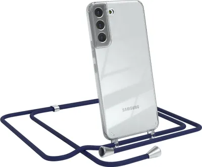 Produktbild von EAZY CASE Handykette kompatibel mit Samsung Galaxy S22 Plus 5G, Handyhülle mit Umhängeband, Handykordel, Schutzhülle Clear, Band in Blau