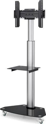 Produktbild von conecto LM-FS01G Premium TV-Ständer Standfuß für Flachbildschirm LCD LED Plasma höhenverstellbar 37-70 Zoll (94-178 cm, bis 40 kg) VESA Standard, silber/schwarz