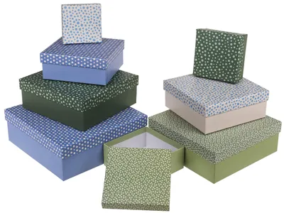 Produktbild von Geschenkboxen 8-teilig - Geschenkboxen mit Deckel - Geschenkverpackung - Robuste Kartonkonstruktion - 22,5 x 22,5 x 8 cm - Perfekt für jeden Anlass