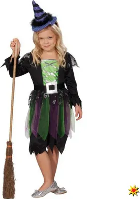 Produktbild von Kostüm Mädchen Zauberhexe Hexenkostüm Halloween, Größe 140