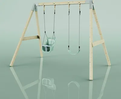 Produktbild von OutdoorToys Schaukel Papagei aus Holz in Grün Mintgrün